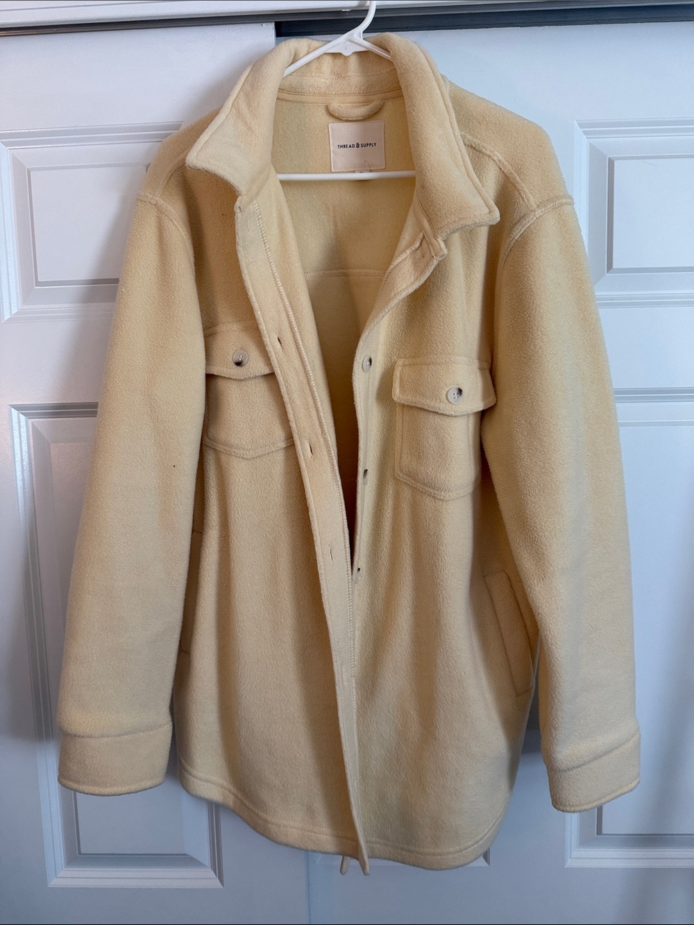 Thread & Supply Pale Cream Fleece Shacket